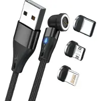 RealPower MagneticCharge3, 2 m, USB A, Musta (439643)