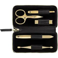 Zwilling Premium -manikyyrisetti 5-osainen, kompaktilla kynsileikkurilla mustassa nahkakotelossa Manikyyrisetti 1 kpl