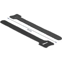 DeLOCK – Hook-and-loop fasteners L 150 mm x W 12 mm 10 pieces black (18686)
