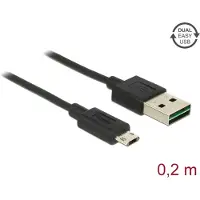 DeLOCK – Cable EASY-USB 2.0 Type-A male > EASY-USB 2.0 Type Micro-B male 0,2 m black (84804)