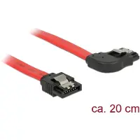 DeLOCK – SATA cable, 0.2m, 6Gb/s, locking clip, angled right - straight, 26 AWG (83967)
