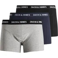 Jack & Jones Bokserishortsit 'JACAnthony' laivastonsininen / meleerattu harmaa / musta / valkoinen