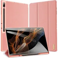 DUX Samsung Galaxy Tab S9 Ultra SM-X910 SM-X916 Kotelo Domo Series Vaaleanpunainen
