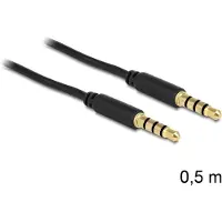 DeLOCK 3.5mm - 3.5mm, 0.5m, 3.5mm, Uros, 3.5mm, Uros, 0,5 m, Musta (83434)