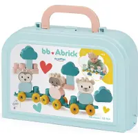 Abrick Animal Train Bear with Building Blocks in Suitcase 28 pcs.