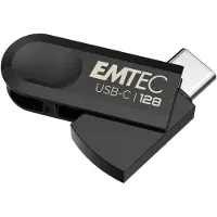 Emtec C280, 128 GB, USB Type-C, 3.2 Gen 1 (3.1 Gen 1), Taittuva, Musta (ECMMD128GC283)