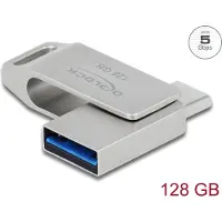 DeLOCK – USB 5 Gbps USB-C + Type-A Memory Stick 128 GB - Metal Housing (54076)