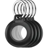 Belkin Secure Holder Airtag Waterproof Keyring, 4 Pack, Blac