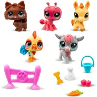 Bandai - Littlest Pet Shop - Samlarset Farm Theme - 5 djur och tillbehör - BF00510