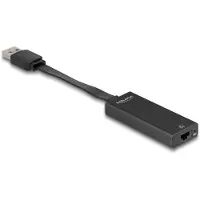 DeLOCK 66245, USB Type-A, RJ-45, 0,09 m, Musta