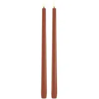 Uyuni Lighting - Taper Candles slim LED Kruunukynttilä 2,3x32 cm 2 kpl Terrakotta