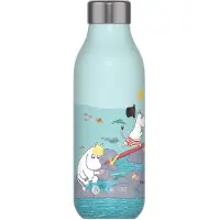 Les Artistes - Bottle Up Moomin Termospullo 0,5 L Pllaying on the beach blue