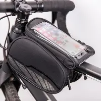 COFI Vattentät cykelramsväska med ett avtagbart telefonfodral, Svart