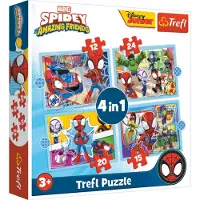 Trefl SPIDER-MAN Palapelisetti 4 in 1 Hämähäkki Spidey