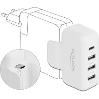 DeLOCK 64079, USB 3.2 Gen 1 (3.1 Gen 1) Type-C, USB 3.2 Gen 1 (3.1 Gen 1) Type-A, USB 3.2 Gen 1 (3.1 Gen 1) Type-C, Valkoinen, 20 V, 3 A, 59 mm
