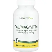 NaturesPlus , Cal/Mag/Vit D3 Vitamin K2, 180 Tablettia