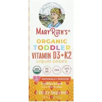 MaryRuth's , Organic Toddler Vitamin D3 + K2 Liquid Drops, 1-3 Years, Unflavored, 1 fl oz (30 ml)