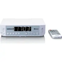 Lenco KCR-100WH - FM-keittiöradio Bluetooth:lla, LED-valaistus ja ajastin - Valkoinen