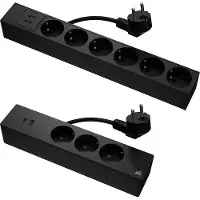 Corsair Platform Series -virtajatkojohto- ja kaapelilaatikko, musta, 6 vaihtovirtapistorasiaa, 2 USB-A-porttia