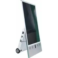 ALLNET Standdisplay 43 Zoll Outdoor Kundenstopper mit Akku oh. Touch mit Laufrollen 1500Nits Android Farbe schwarz (ALL-OD43A10BATIP65)