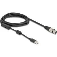 DeLOCK 84178, XLR (3-pin), Naaras, USB A-tyyppi, Uros, 3 m, Musta, Hopea