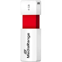 MediaRange MR970, 4 GB, USB A-tyyppi, 2.0, 10 MB/s, Liuku, Punainen, Valkoinen
