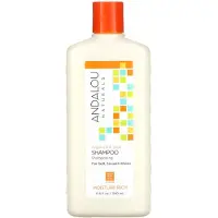 Andalou Naturals , Shampoo, Höyryinen, Mielettömässä, Suolaista, Läpinäkymätöntä, Arganiaöljy & Shea, 11,5 fl oz (340 ml)