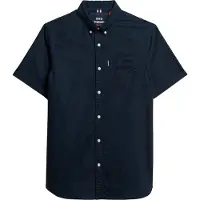 Superdry for man. M4010944A Navy Oxford shirt (L), Casual, Cotton, Short sleeve
