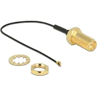 DeLOCK 12465, 0,1 m, RP-SMA, MHF IV/ HSC MXHP32, Musta