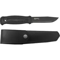 Morakniv Garberg Blackblade With Leather Sheath (C), veitsi, musta