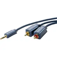ClickTronic MP3-sovitinkaapeli 70468 3,5 mm: n uros (3-nastainen, stereo), 2 RCA-urospuolista (ääni vasen/oikea), 3 m