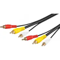 Goobay RCA (Cinch) x3 - RCA (Cinch) x3 cable 1.5m black (50139)