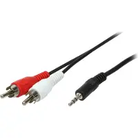 Logilink 1x3.5mm - 2xRCA, 5m, 3.5mm, Uros, 2 x RCA, Uros, 5 m, Musta (CA1043)