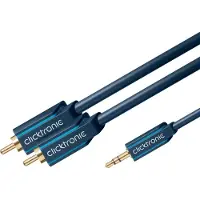 ClickTronic 3,5 mm AUX till RCA-adapterkabel, stereo Premiumkabel 1x 3,5 mm jackkontakt 2x cinchkontakt 5,0 m OFC innerledare