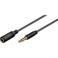 Goobay TRRS 4pin 3,5 mm uros - 3,5 mm naaras -audiojatkokaapeli, 1,5 m