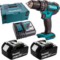 Makita Iskupora / ruuvinväännin DHP482RTJ; 18 V; 2x5,0 Ah akku
