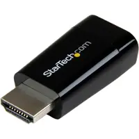 StarTech.com Compact HDMI To VGA Adapter Converter Videomuunnin 19 pin HDMI Type A Uros 15 pin HD D-Sub (HD-15) Naaras Musta