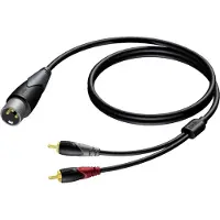Procab XLR - RCA (Cinch) cable x2 1.5m black (CLA703/1.5)