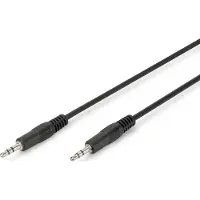Digitus AK-510100-015-S, 3.5mm, Uros, 3.5mm, Uros, 1,5 m, Musta