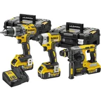 DeWalt Työkalusarja DCK368P3T-QW (DCD796 + DCF887 + DCH273N); 18 V; 3x5,0 Ah akku