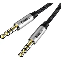 Baseus Yiven 3.5mm AUX-Audiokaapeli CAM30-CS1 - 1.5m - Musta / Hopea