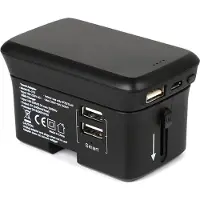 RealPower TravelCharge-4k, Sisätila, Ulkona, USB, Langaton lataaminen, Musta (308847)