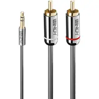 Lindy 35334, 3.5mm, Uros, 2 x RCA, Uros, 2 m, Antrasiitti