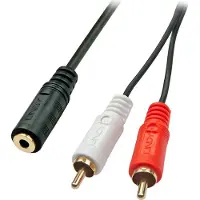 Lindy 35677, 2 x RCA, Uros, 3.5mm, Naaras, 0,25 m, Musta, Punainen, Valkoinen