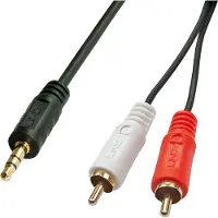 Lindy 35682, 2 x RCA, Uros, 3.5mm, Uros, 3 m, Musta