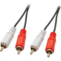 Lindy 35660, 2 x RCA, Uros, 2 x RCA, Uros, 1 m, Punainen, Valkoinen