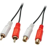 Lindy 35671, 2 x RCA, Uros, 2 x RCA, Naaras, 2 m, Musta, Punainen, Valkoinen