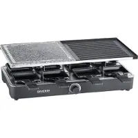 Severin raclette-laite - RG2376 - Jopa 8 henkilöä - Luonnollinen kypsennyskivike ja käännettävä levy - 1400W