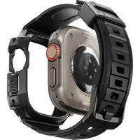 Spigen Rugged Armor Pro Apple Watch Ultra/Ultra 2/Ultra 3 TPU Suojakuori - 49mm - Musta