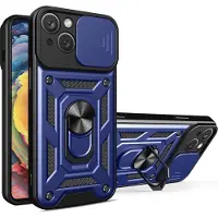 Hurtel Hybrid Armor Camshield iPhone 14 Plus -kotelo kamerasuojalla, sininen